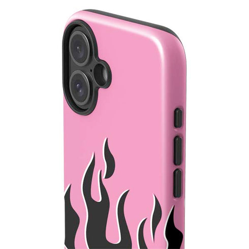 Pink Flames iPhone 16 Plus Impact Case