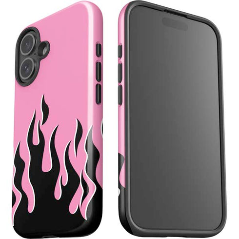 Pink Flames iPhone 16 Plus Impact Case