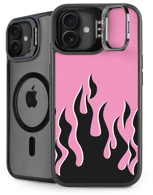 Pink Flames iPhone 16 Plus Kickstand Case