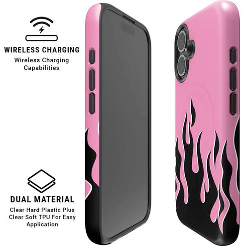 Pink Flames iPhone 16 Plus Magsafe Impact Case