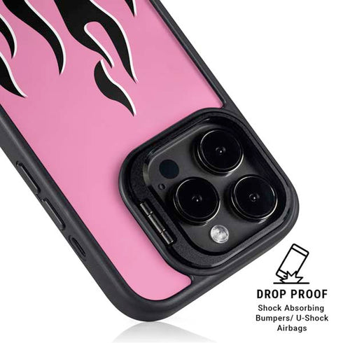 Pink Flames iPhone 16 Pro Max Kickstand Case