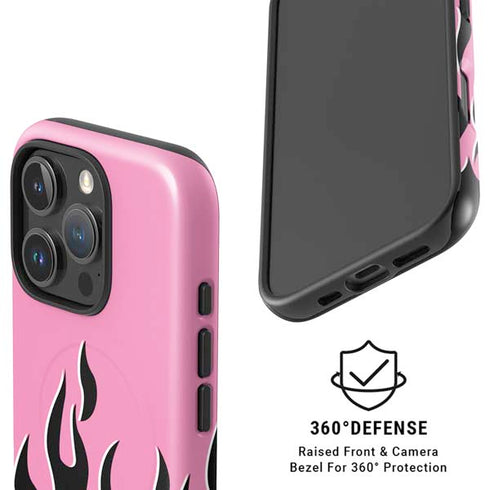 Pink Flames iPhone 16 Pro Max Magsafe Impact Case
