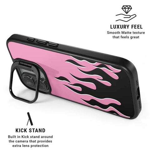 Pink Flames iPhone 17 Kickstand Case