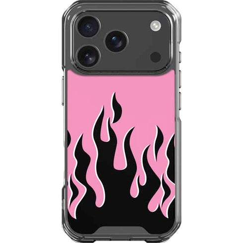 Pink Flames iPhone 17 Pro Clear Case