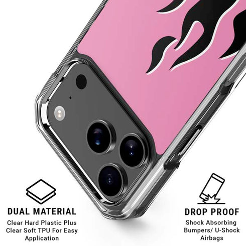 Pink Flames iPhone 17 Pro Clear Case