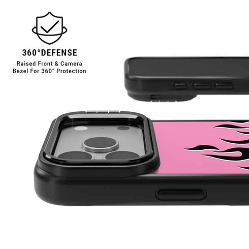 Pink Flames iPhone 17 Pro Kickstand Case