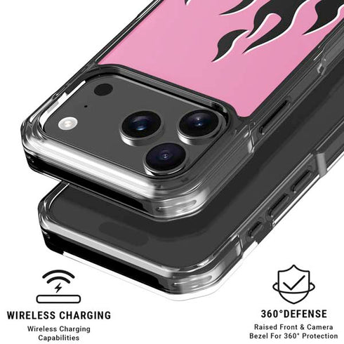 Pink Flames iPhone 17 Pro Max Clear Case