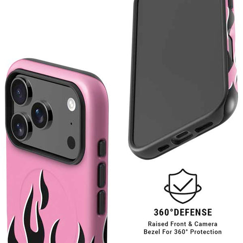 Pink Flames iPhone 17 Pro Max Magsafe Impact Case