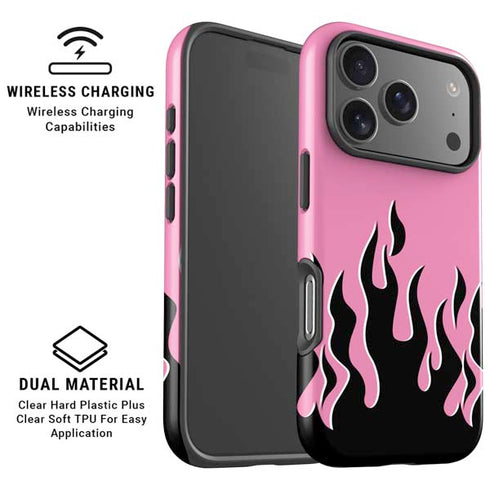 Pink Flames iPhone 17 Pro Max Magsafe Impact Case