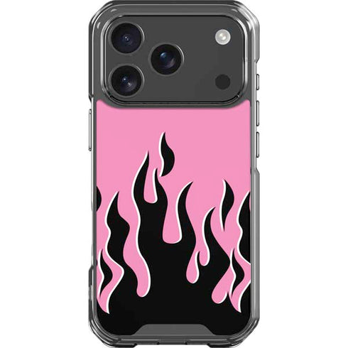 Pink Flames iPhone 18 Pro Clear Case