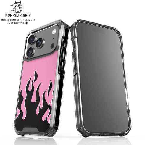 Pink Flames iPhone 18 Pro Clear Case