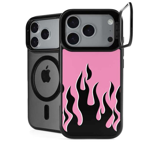 Pink Flames iPhone 18 Pro Kickstand Case