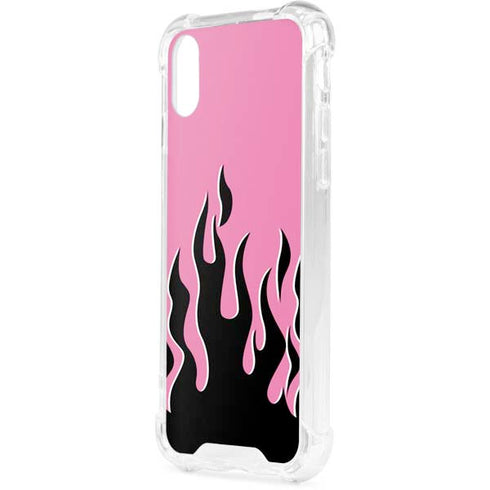 Pink Flames iPhone XS Clear Case