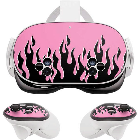 Pink Flames Meta Quest 3S Skin