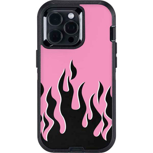 Pink Flames Otterbox Defender iPhone Skin