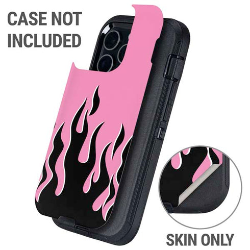 Pink Flames Otterbox Defender iPhone Skin