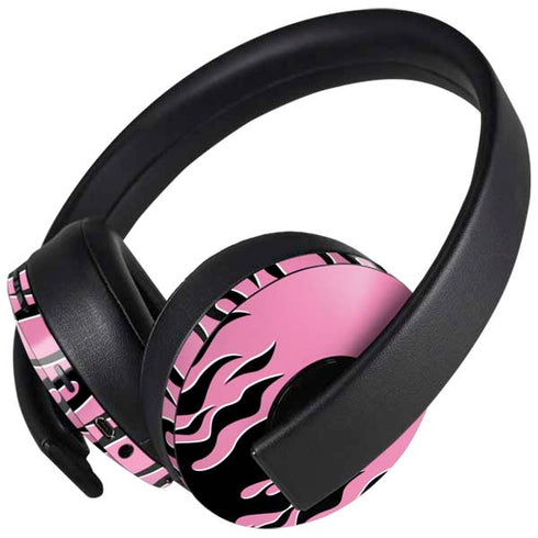 Pink Flames PlayStation 4 Gold Wireless Headset Skin