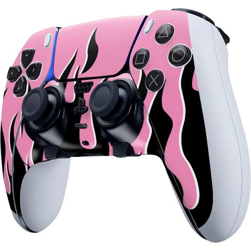 Pink Flames PS5 DualSense Edge Pro Controller Skin