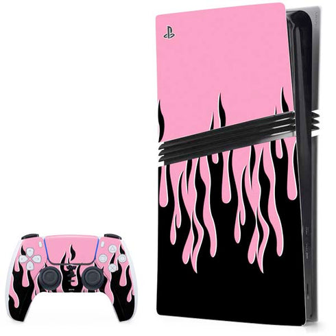 Pink Flames PS5 Pro Bundle Skin