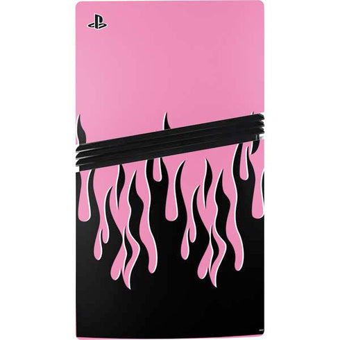 Pink Flames PS5 Pro Disk Console Skin