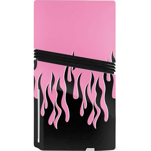 Pink Flames PS5 Pro Disk Console Skin