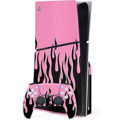 Pink Flames PlayStation PS5 Skins
