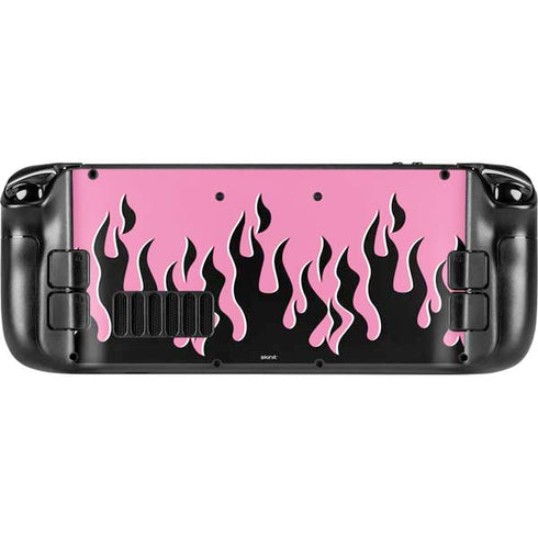 Pink Flames Steam Deck Handheld Gaming Computer Skin