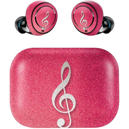 Pink Glitter Music Note Amazon Echo Buds Skin