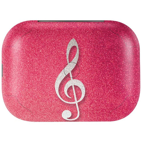 Pink Glitter Music Note Amazon Echo Buds Skin