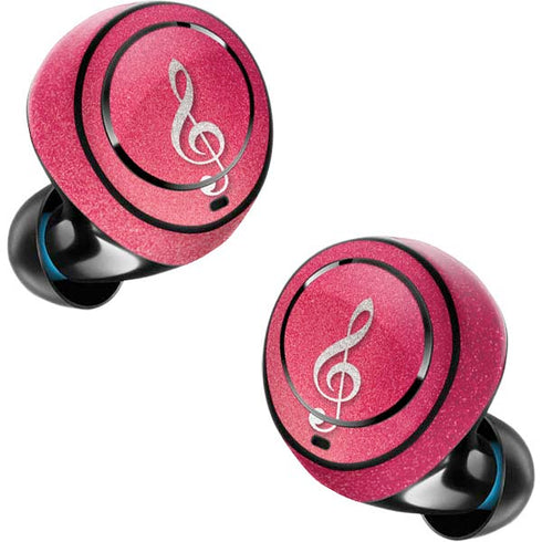 Pink Glitter Music Note Amazon Echo Buds Skin