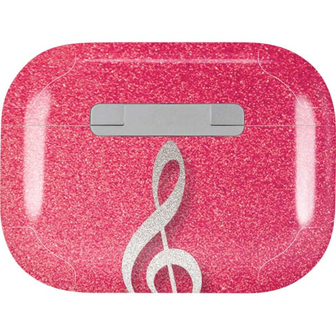 Pink Glitter Music Note AirPods Skins
