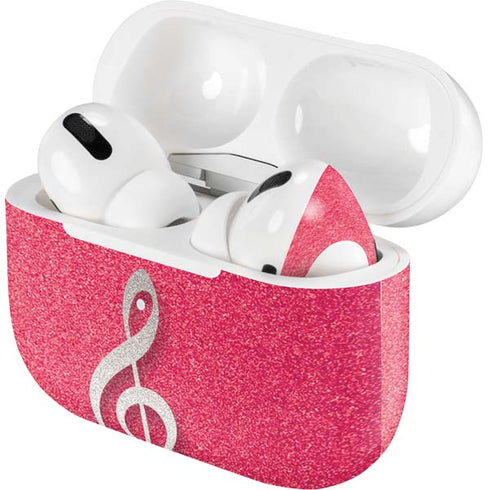 Pink Glitter Music Note AirPods Skins