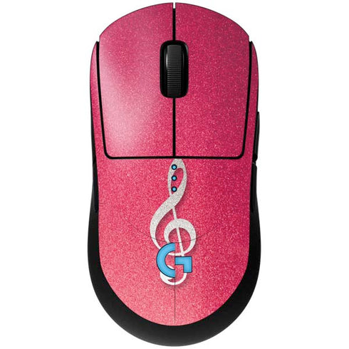 Pink Glitter Music Note G Pro Wireless Gaming Mouse Skin