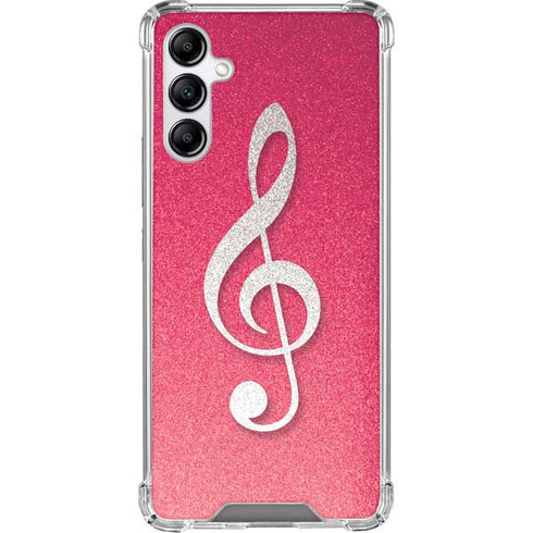 Pink Glitter Music Note Gabb Phone 4 Clear Case
