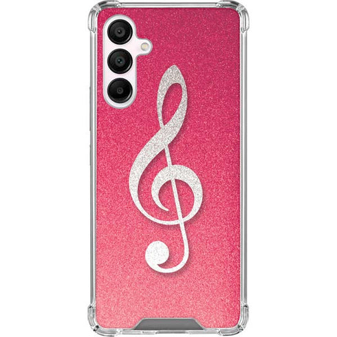 Pink Glitter Music Note Galaxy A16 5G Clear Case