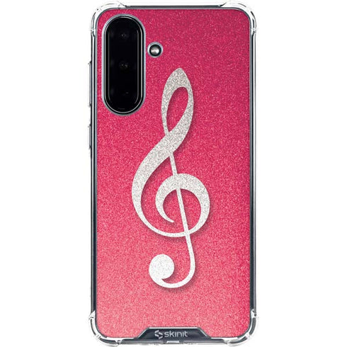 Pink Glitter Music Note Galaxy A36 5G Clear Case