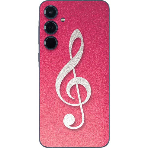 Pink Glitter Music Note Galaxy A55 5G Skin