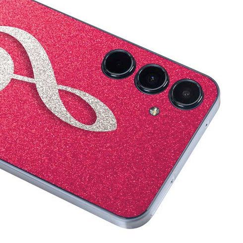 Pink Glitter Music Note Galaxy A55 5G Skin