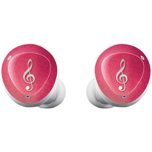 Pink Glitter Music Note Galaxy Buds Plus Skin