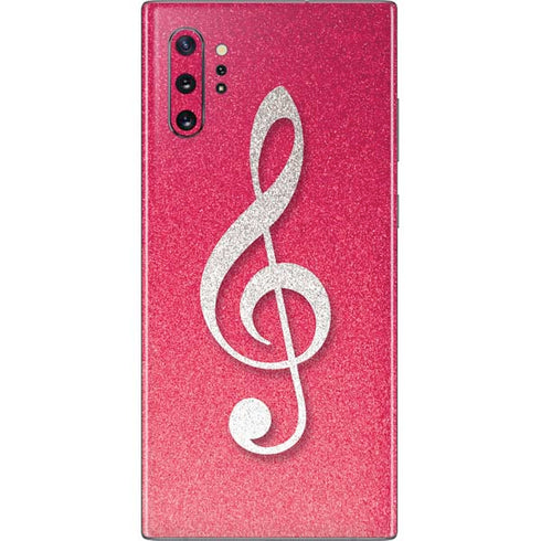 Pink Glitter Music Note Galaxy Note 10 Plus Skin