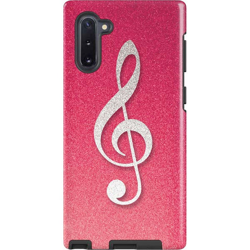 Pink Glitter Music Note Galaxy Cases