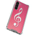 Pink Glitter Music Note Galaxy S24 FE Clear Case