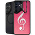 Pink Glitter Music Note Galaxy S25 Kickstand Case