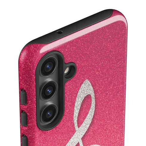Pink Glitter Music Note Galaxy S25 Plus Impact Case
