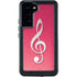 Pink Glitter Music Note Galaxy S24 Plus Waterproof Case