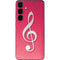 Pink Glitter Music Note Galaxy S24 Skin