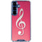 Pink Glitter Music Note Galaxy S25 Clear Case