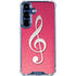 Pink Glitter Music Note Galaxy S25 Clear Case