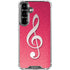 Pink Glitter Music Note Galaxy S26 Clear Case