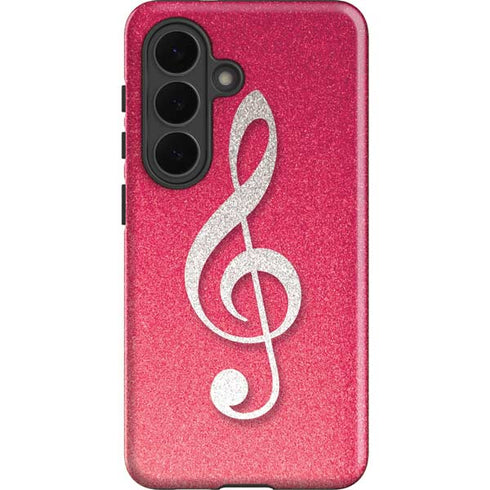Pink Glitter Music Note Galaxy S26 Impact Case